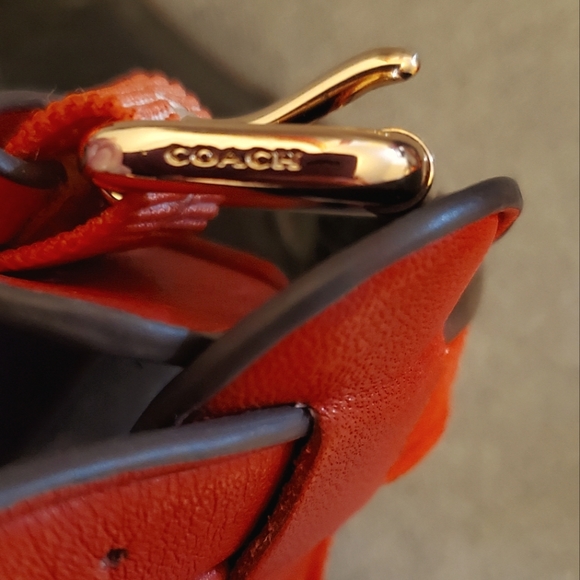 Coach Leather Izzie Red Woven High Heel Sandal Pumps, Size 6 - Picture 5 of 11